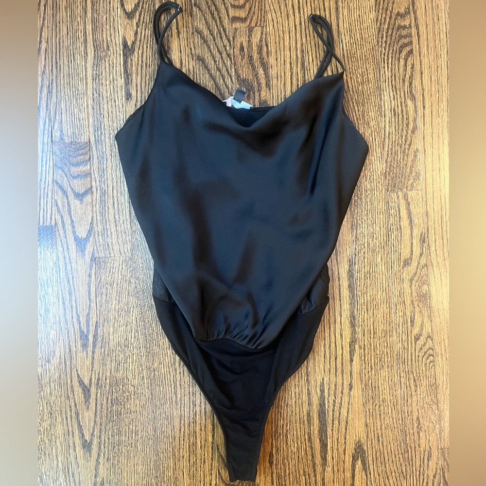Black Satin Bodysuit